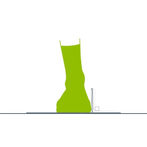 Side view — keeping pencil vertical at 90°